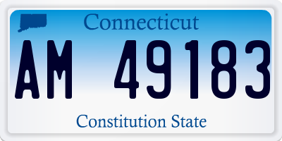 CT license plate AM49183