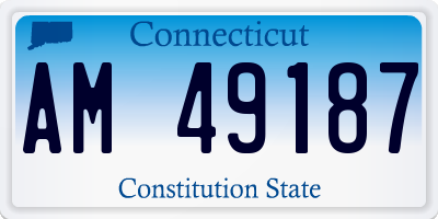 CT license plate AM49187