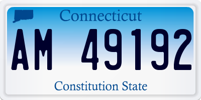 CT license plate AM49192