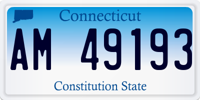 CT license plate AM49193