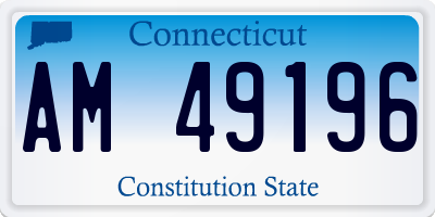 CT license plate AM49196
