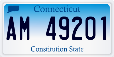 CT license plate AM49201