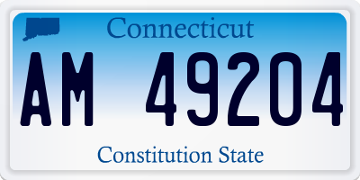 CT license plate AM49204