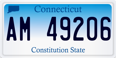 CT license plate AM49206