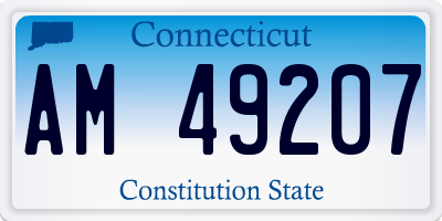 CT license plate AM49207