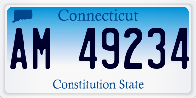 CT license plate AM49234