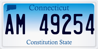 CT license plate AM49254
