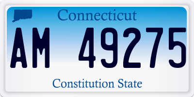 CT license plate AM49275