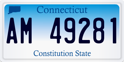 CT license plate AM49281