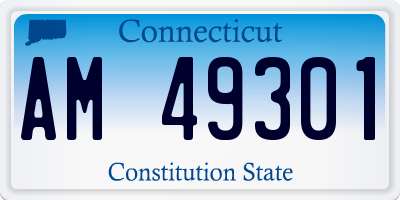 CT license plate AM49301