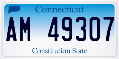 CT license plate AM49307