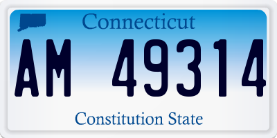 CT license plate AM49314