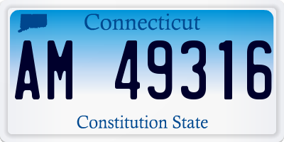 CT license plate AM49316