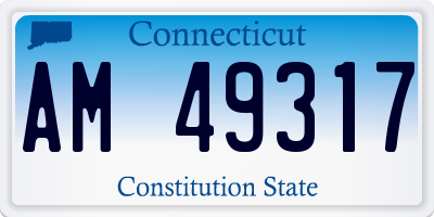 CT license plate AM49317
