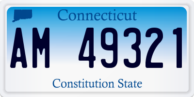 CT license plate AM49321