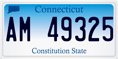 CT license plate AM49325