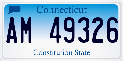 CT license plate AM49326