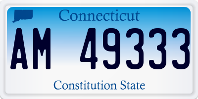 CT license plate AM49333