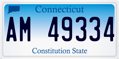 CT license plate AM49334