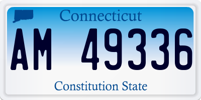 CT license plate AM49336