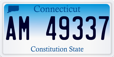 CT license plate AM49337