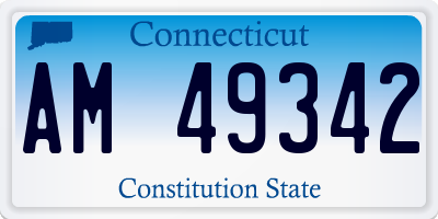 CT license plate AM49342