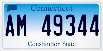 CT license plate AM49344