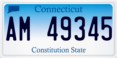 CT license plate AM49345