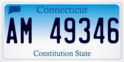 CT license plate AM49346