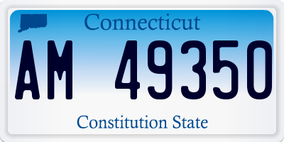 CT license plate AM49350