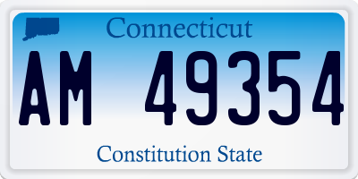 CT license plate AM49354