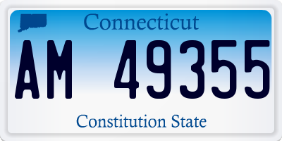 CT license plate AM49355