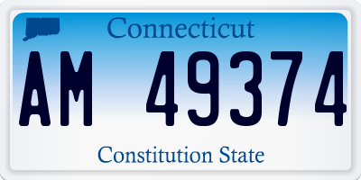 CT license plate AM49374