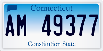 CT license plate AM49377