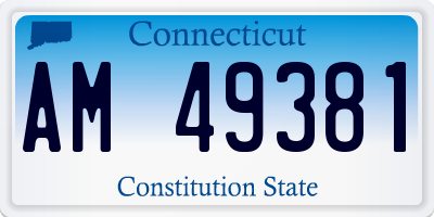CT license plate AM49381