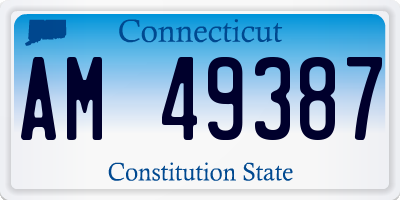 CT license plate AM49387