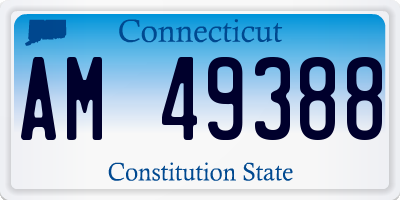 CT license plate AM49388