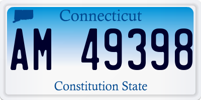 CT license plate AM49398
