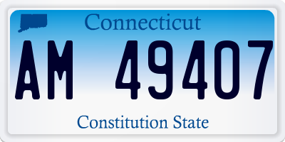 CT license plate AM49407