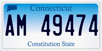 CT license plate AM49474
