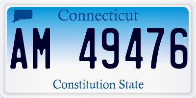 CT license plate AM49476