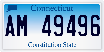 CT license plate AM49496