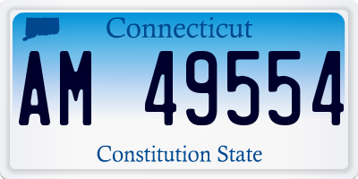CT license plate AM49554