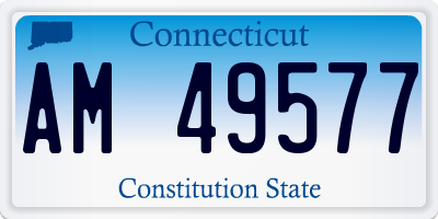 CT license plate AM49577