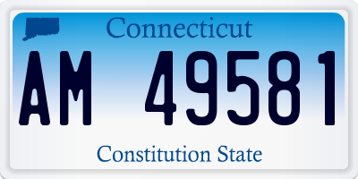 CT license plate AM49581