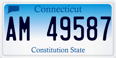 CT license plate AM49587