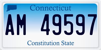 CT license plate AM49597