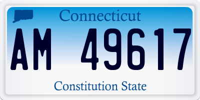 CT license plate AM49617