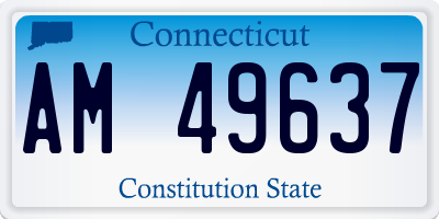 CT license plate AM49637
