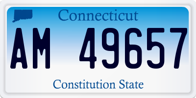 CT license plate AM49657